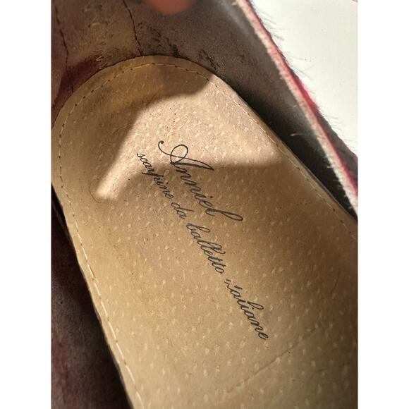 Anniel Italy Sz EU 40 Pony Hair Derby Ballet Booties Red Leopard Cheetah - Picture 5 of 7